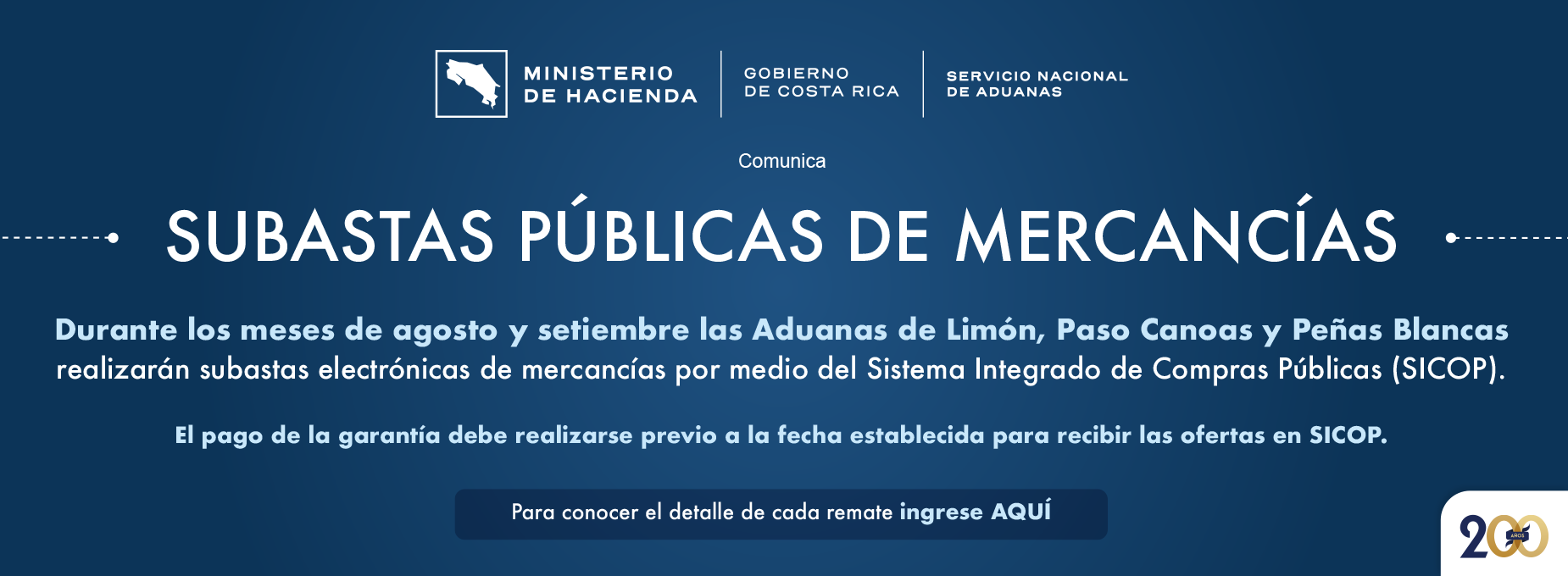  subasta Aduanas agosto setiembre 2025 