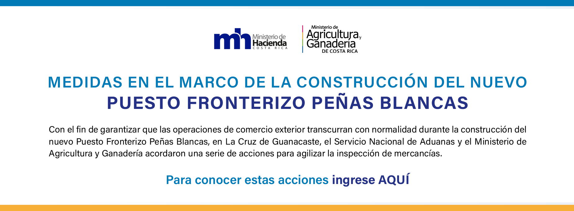 Banner Medidas puesto fronterizo peñas blancas