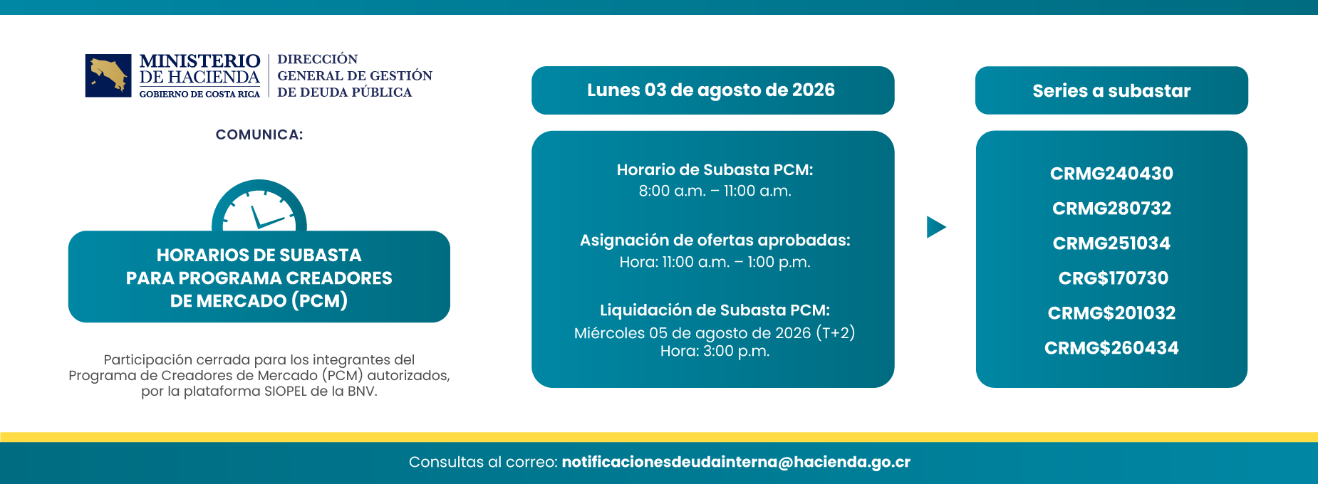 Subasta 03 de agosto de 2026  