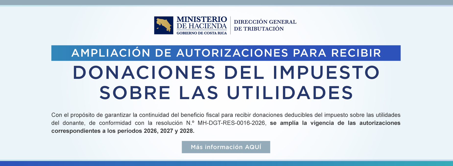  ampliación de la autorización para recibir donaciones del impuesto a las utilidades 