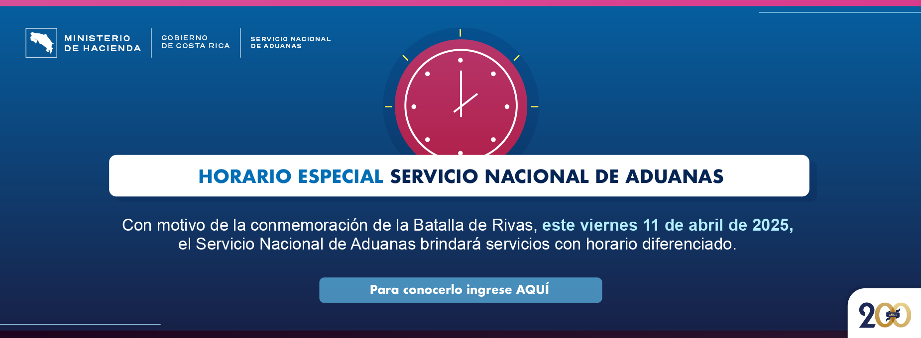  horario Aduanas 11 abril  