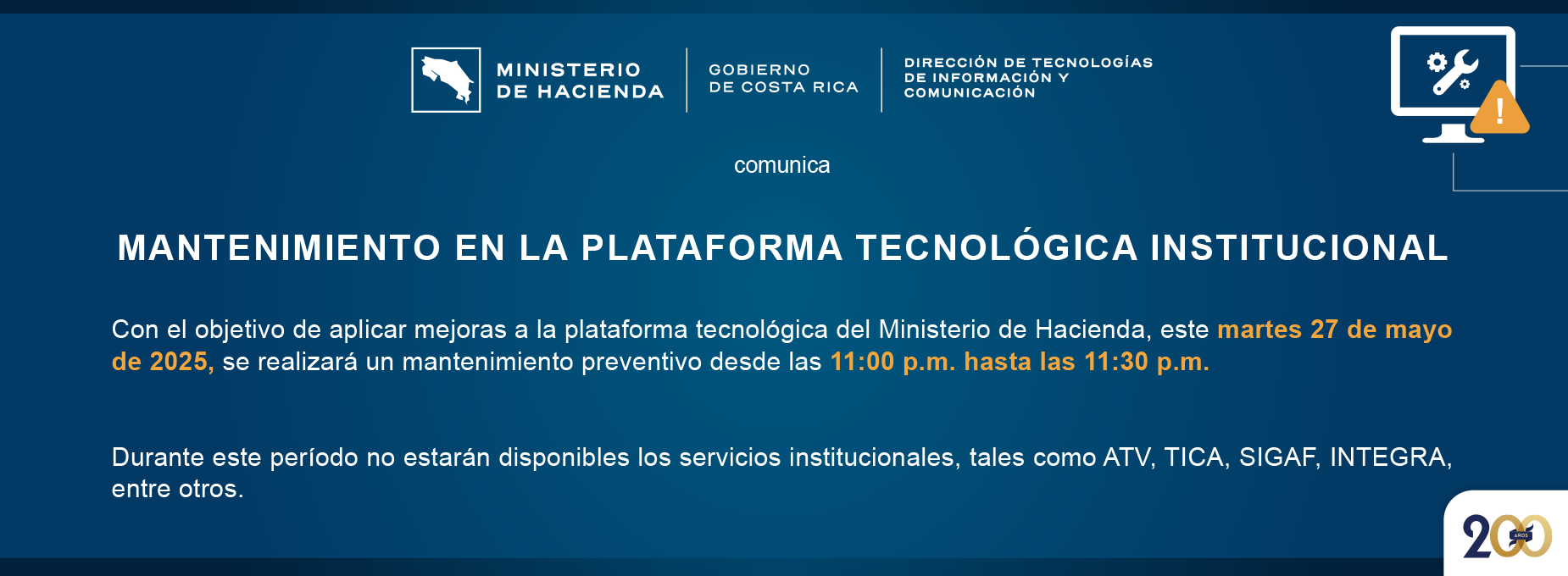 mantenimiento 27 mayo 
