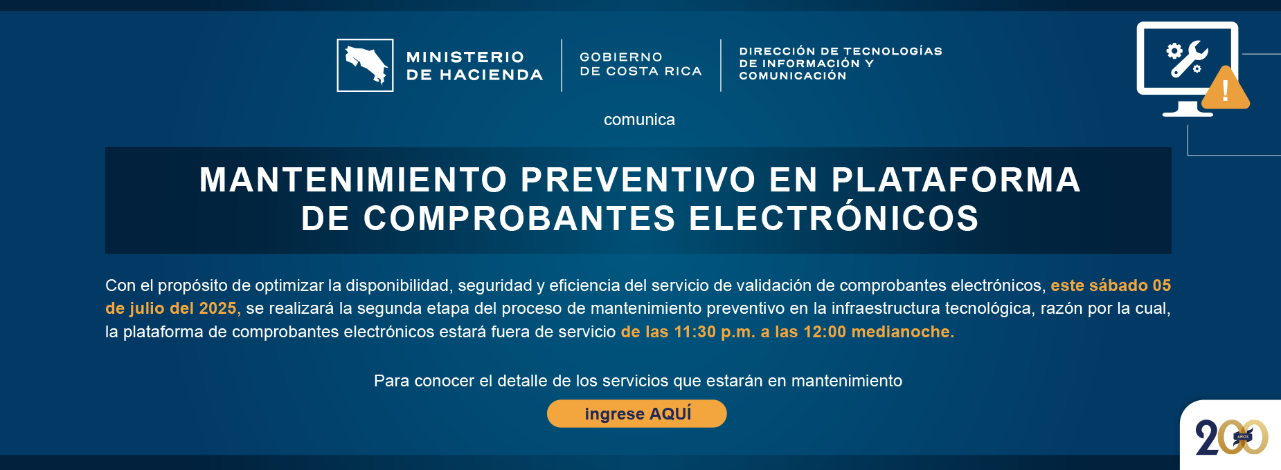 mantenimiento comprobantes electronicos 05 julio 2025  