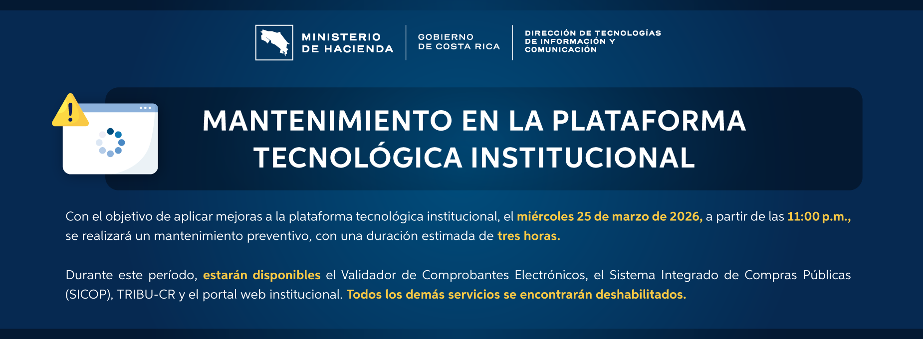  mantenimiento plataforma institucional