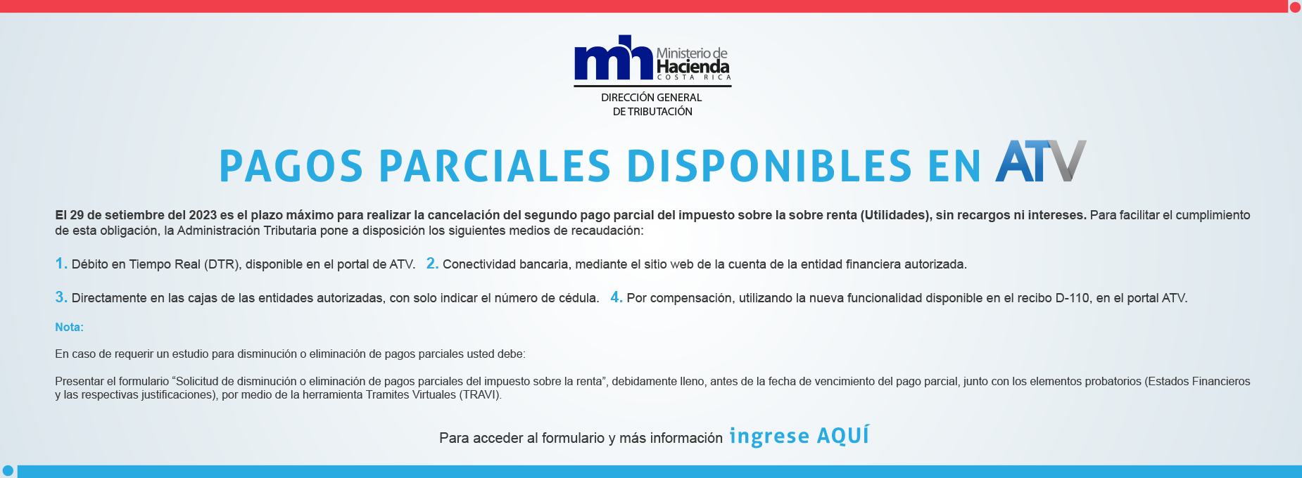 Pagos Parciales en ATV