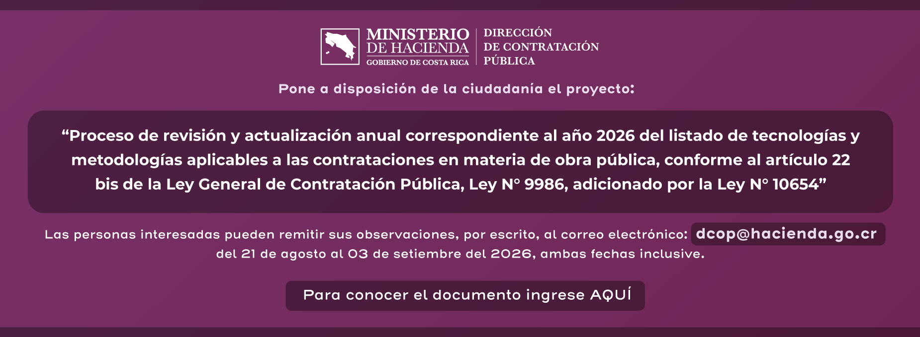    proyecto consulta publica 21 agosto 2026 