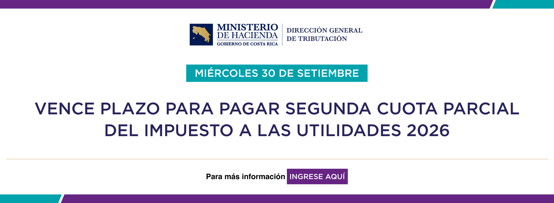  Vencimiento Segunda Cuota Impuesto Utilidades Setiembre 2026 