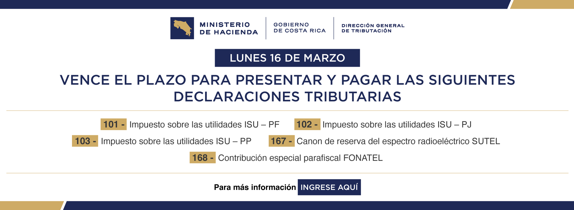 vencimiento declaraciones tributarias 16 marzo 2026   