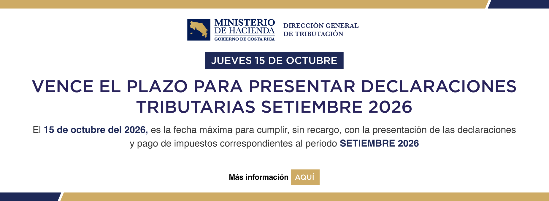 vencimiento declaraciones tributarias SETIEMBRE 2026  