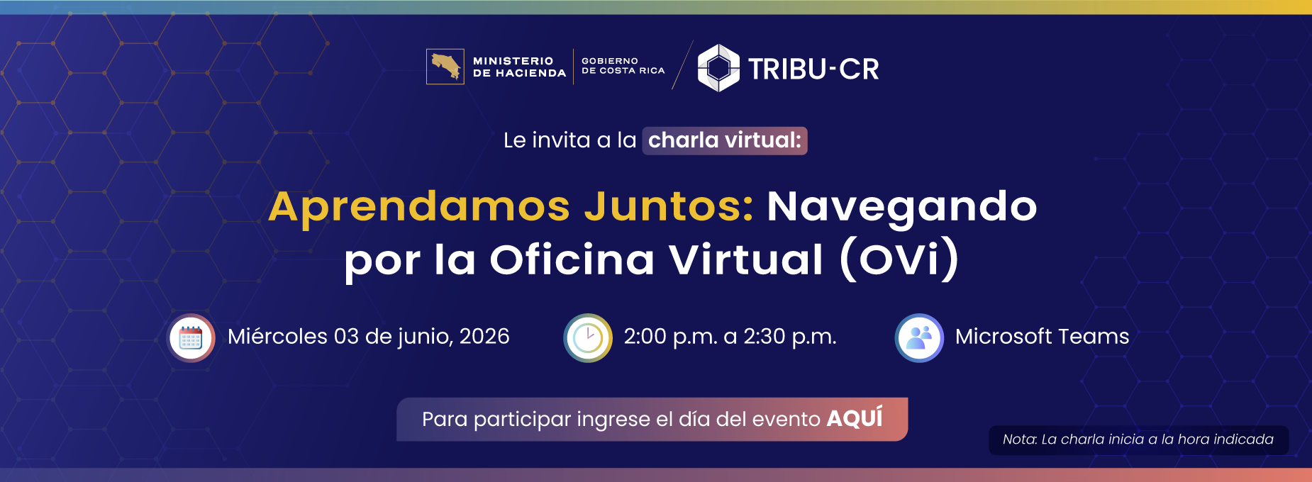  charla aprendamos juntos 3 de junio Oficina Virtual   