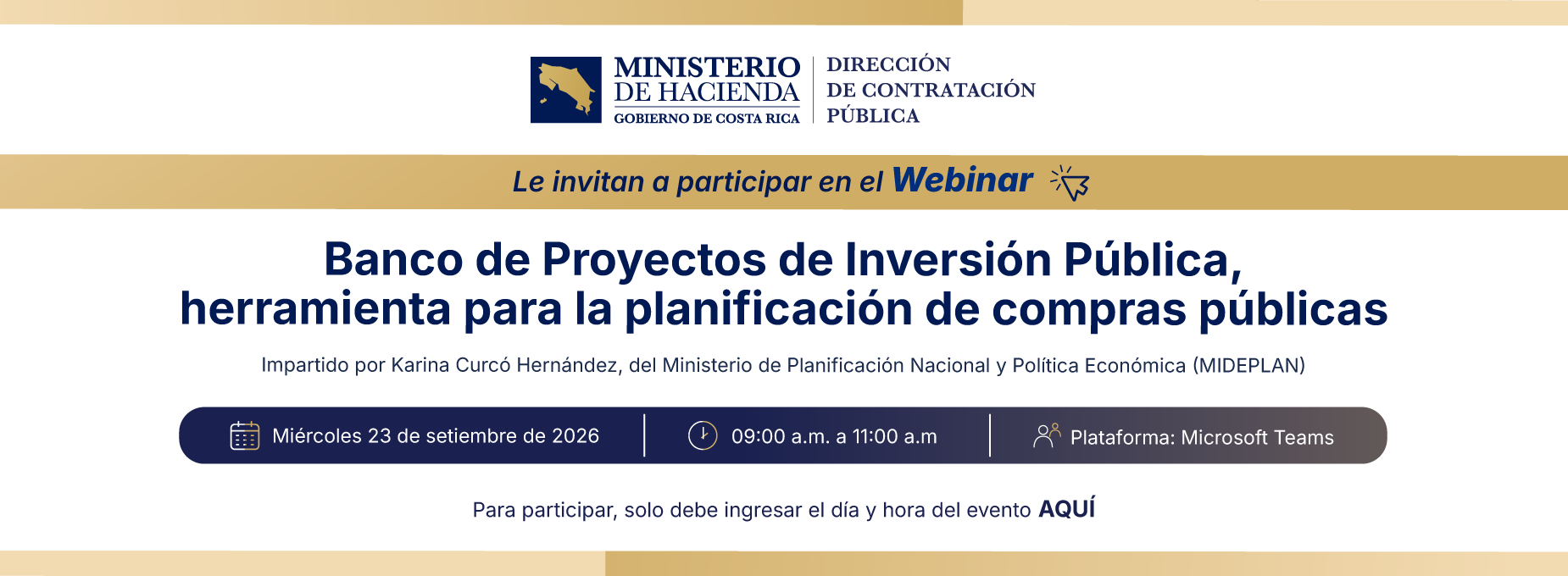  webinar 23 setiembre 2026 Banco de Proyectos de Inversión Pública 