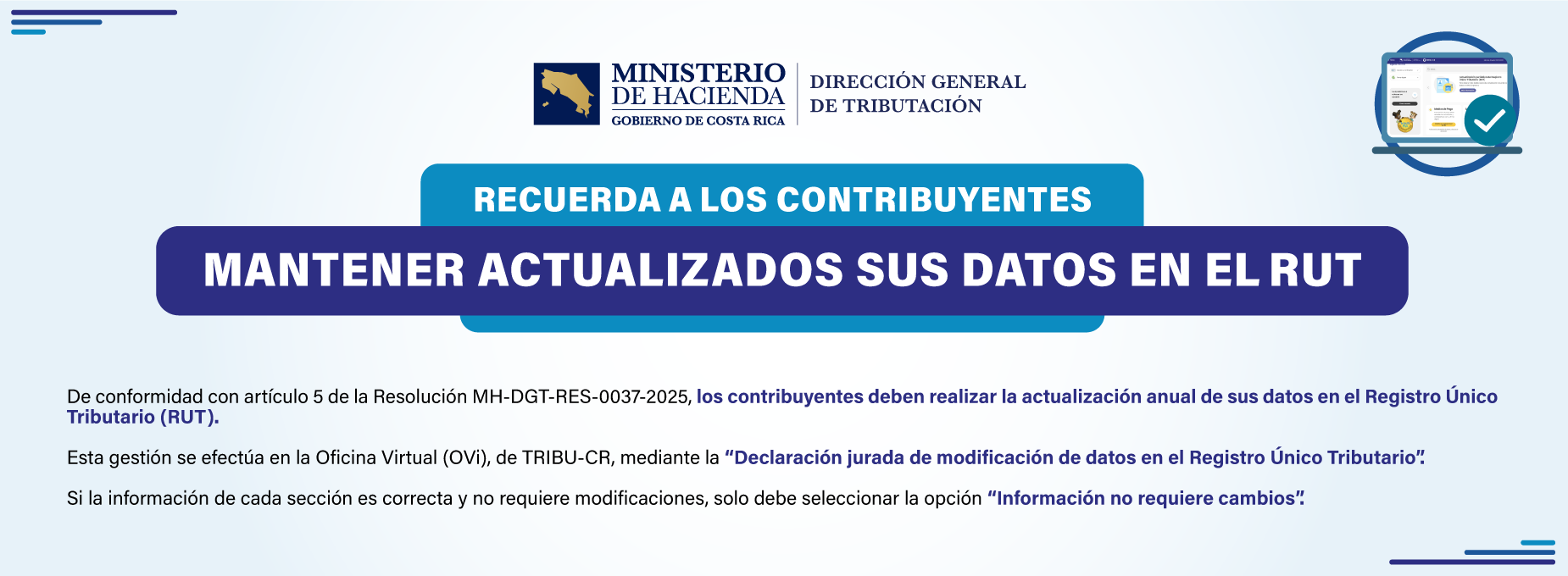 mantener datos actualizados en el RUT 