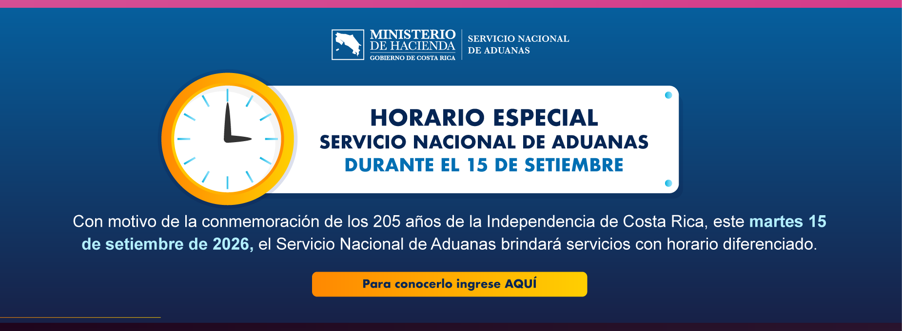   horario Aduanas 15 set 2026  