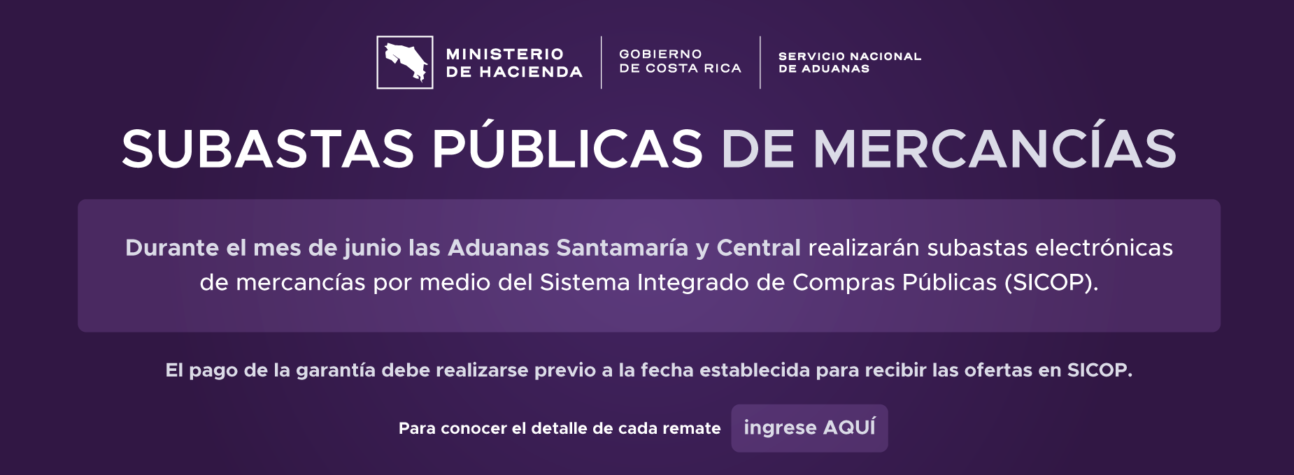   Subastas mercancias en Aduanas Junio 2026   