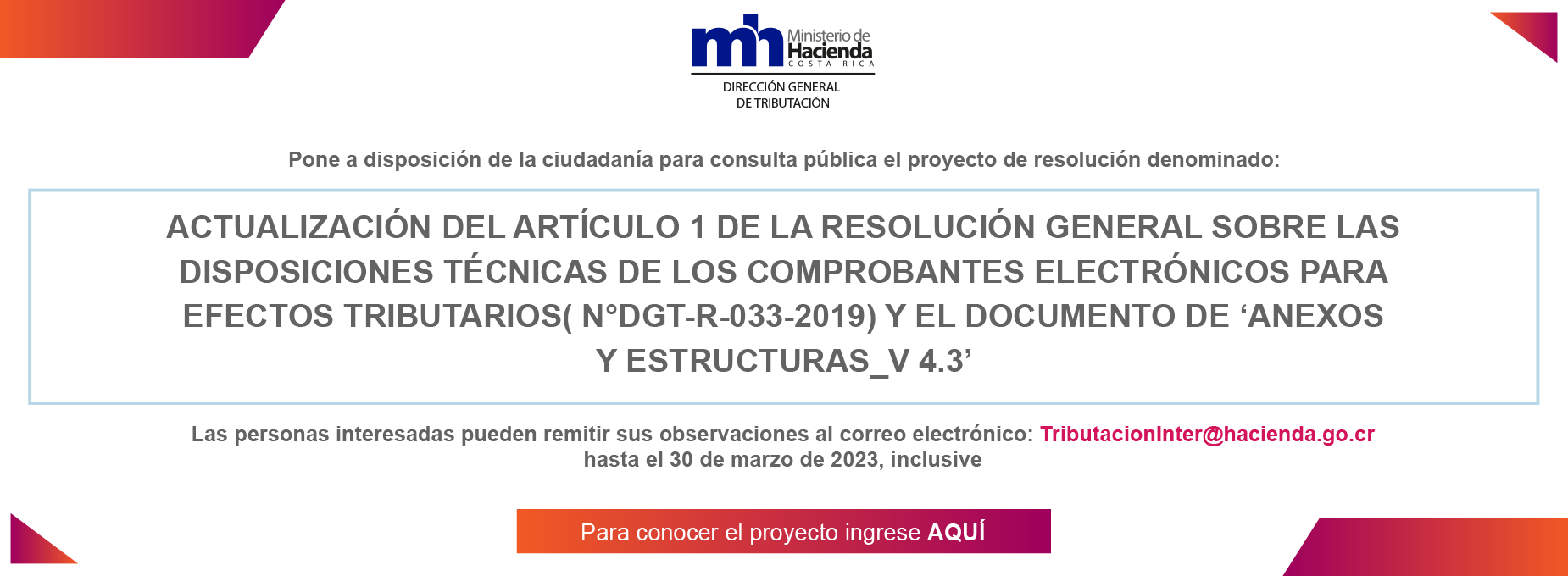 banner proyecto consulta publica 16 marzo 2023