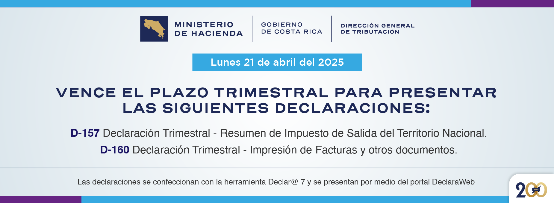  Vence el plazo trimestral para presentar las declaraciones D-157 y D-160  